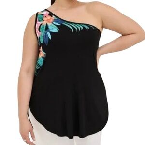 Torrid One Shoulder Tropical Tank Top